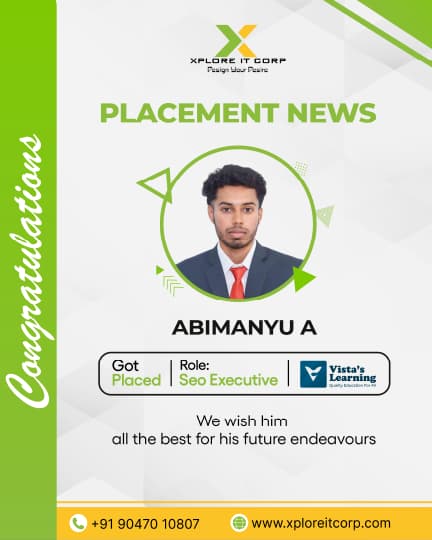 Abimanyu A - Seo Executive placed from Xplore IT Corp Coimbatore