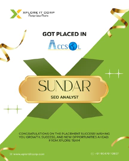 Sundar - Seo Analyst placed from Xplore IT Corp Coimbatore