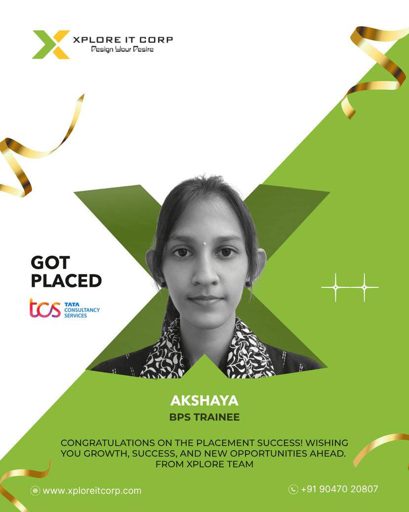Akshaya - Bps Trainee placed from Xplore IT Corp Coimbatore