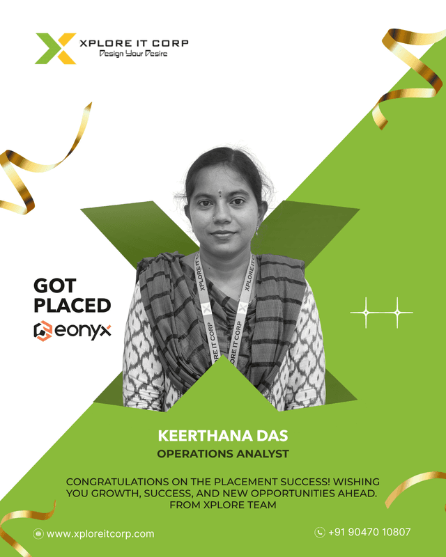 Keerthana Das - Operation Analyst placed from Xplore IT Corp Coimbatore